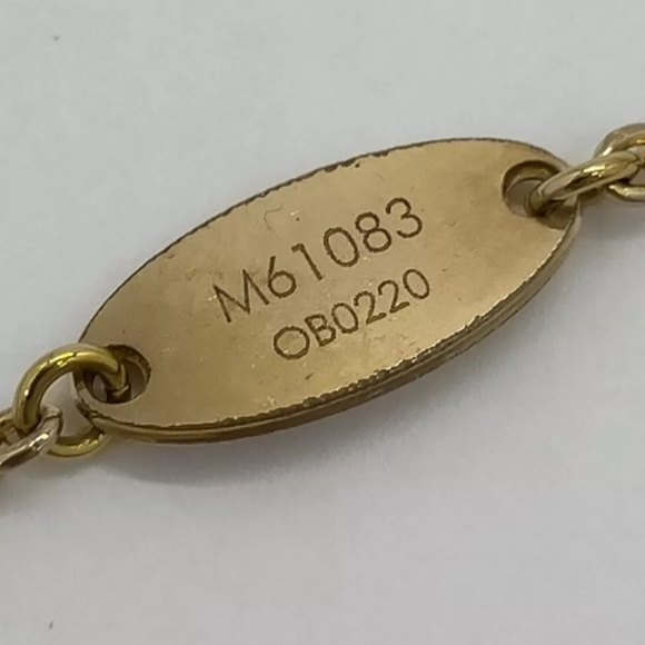 AUTHENTIC LOUIS VUITTON GOLD TONE V NECKLACE - Picture 6 of 8